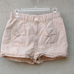 MiH London Khaki Worker Shorts with Rolled Hem 28